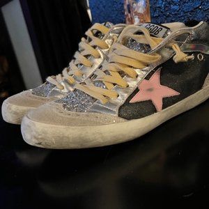 Golden Goose Mid Star - size 38 - black/silver/pink/yellow